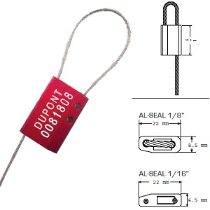 Sello de seguridad de cable certificado y numerado Al Seal